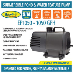 EasyPro Submersible Magnetic Drive Pump 1050 GPH EP1050
