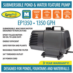 EasyPro Submersible Magnetic Drive Pump 1350 GPH EP1350