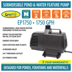 EasyPro Submersible Magnetic Drive Pump 1750 GPH EP1750
