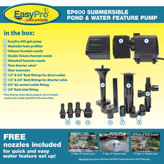 EasyPro Submersible Magnetic Drive Pump 600 GPH EP600