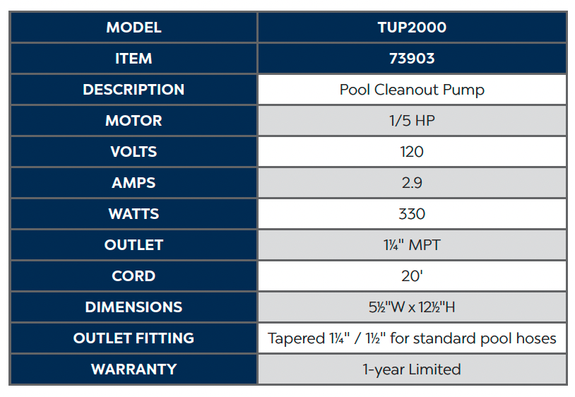 Atlantic Oase TUP-Series TUP2000 Pump 73903