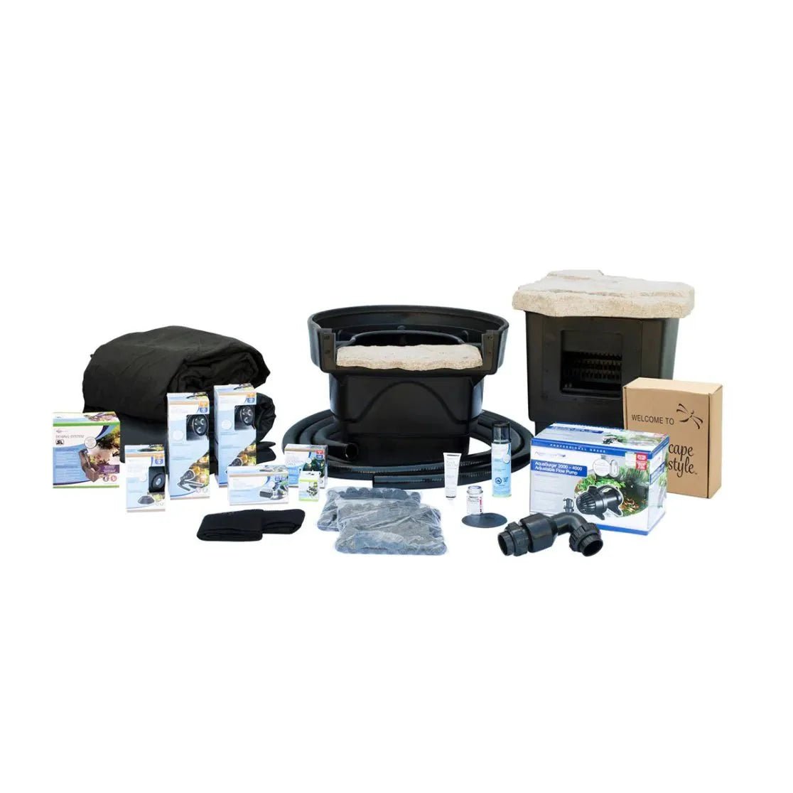 Aquascape Medium Pond Kit 11′ X 16′ w/ AQUASURGE 2000-4000 Pond Pump 53034