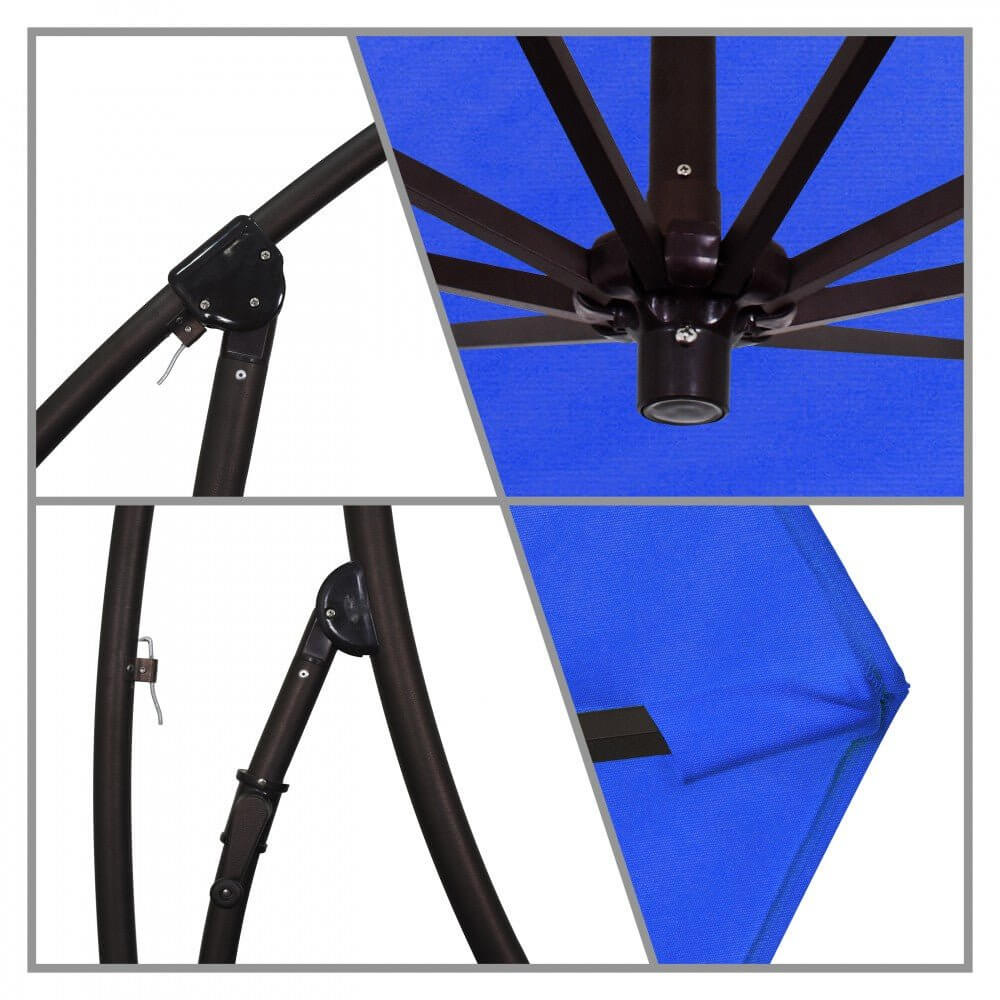 California Umbrella Bayside Series 9 ft Residential Cantilever Patio Umbrella - Durable Aluminum Construction with Crank Lift BA908