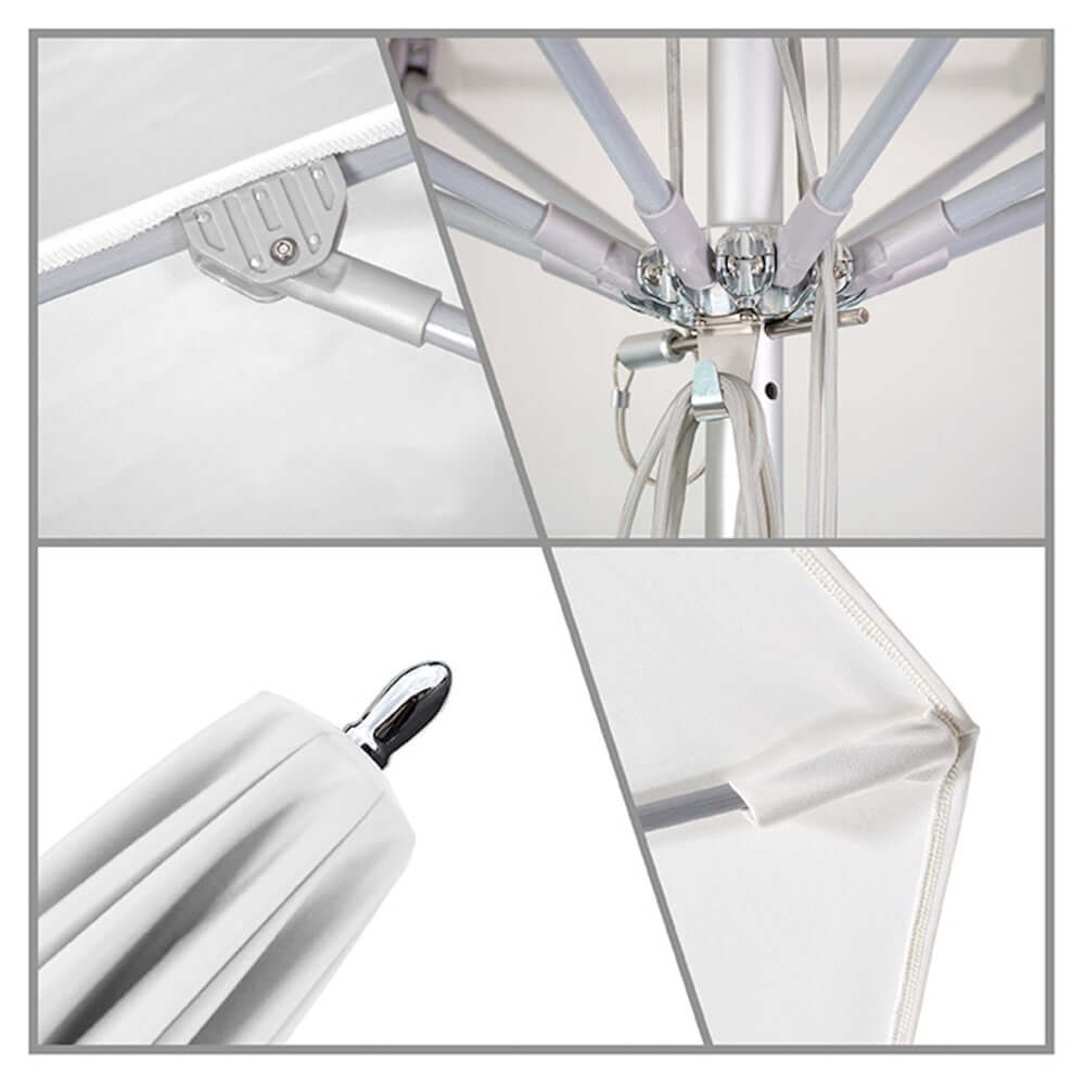 California Umbrella Newport Series 11 FT Round Commercial Patio Umbrella: Aluminum Pole, Pulley Lift And Fiberglass Ribs AATF118AH