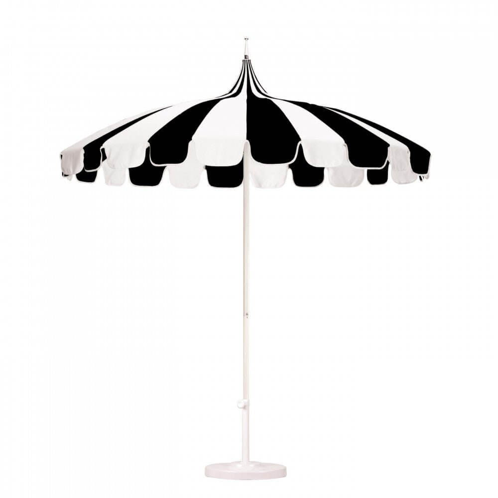 California Umbrella Pagoda Series 8.5 ft Residential Patio Umbrella - Elegant Pagoda Cut with Pacifica Canvas fabric and Push Lift SMPT852PACIFICA