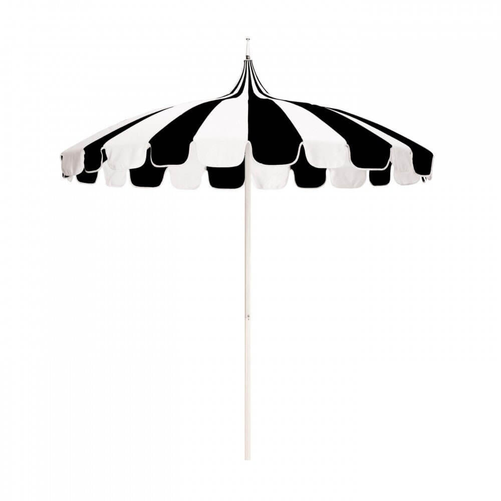 California Umbrella Pagoda Series 8.5 ft Residential Patio Umbrella - Elegant Pagoda Cut with Pacifica Canvas fabric and Push Lift SMPT852PACIFICA