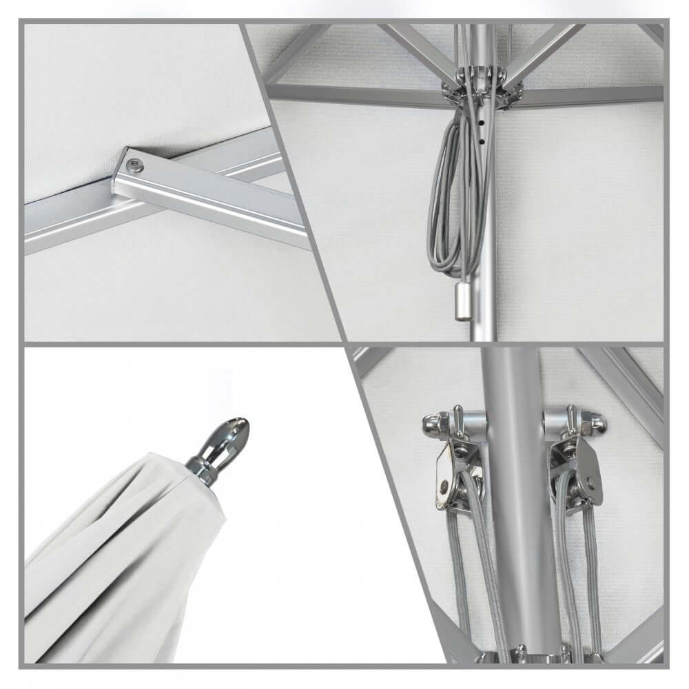 California Umbrella Rodeo Series 6 FT Square Commercial Patio Umbrella: Robust Aluminum Frame, Pulley Lift & Stainless Steel AAT604A