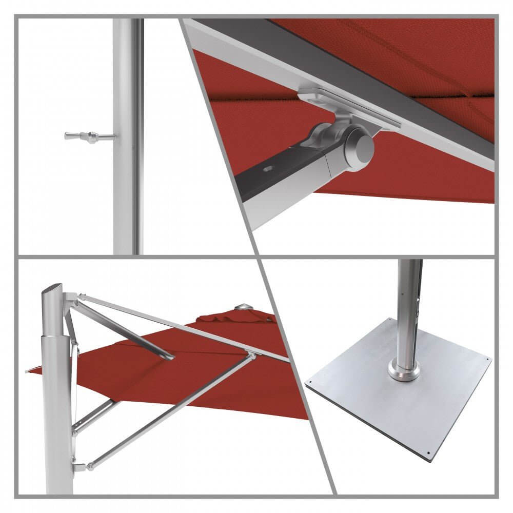 California Umbrella Solana Series 11 FT Round Commercial Cantilever Aluminum Patio Umbrella with Wind Stabilization SOLA118