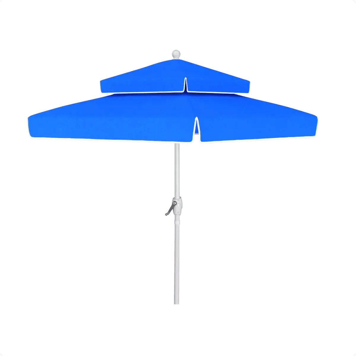 California Umbrella Terrace Series 7 FT Square Patio Umbrella – Residential Grade with Crank Lift and Double Tier Design LUNA774E