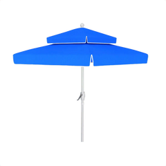 California Umbrella Terrace Series 7 FT Square Patio Umbrella – Residential Grade with Crank Lift and Double Tier Design LUNA774E