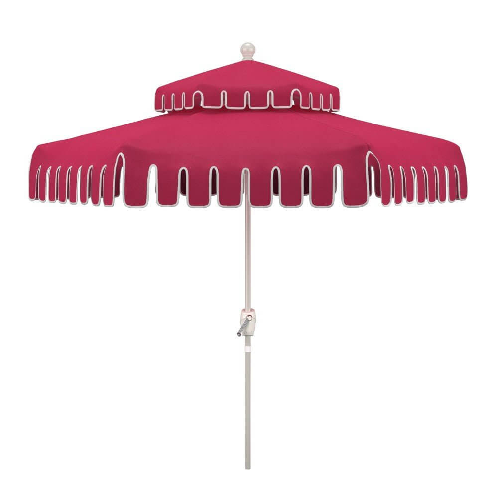 California Umbrella Terrace Series 9 FT Double Tier Residential Patio Umbrella with Crank Lift – Montecito Canyon Key Cut Dream House Edition LUNA906B174DT-MCK-DREAMHOUSE