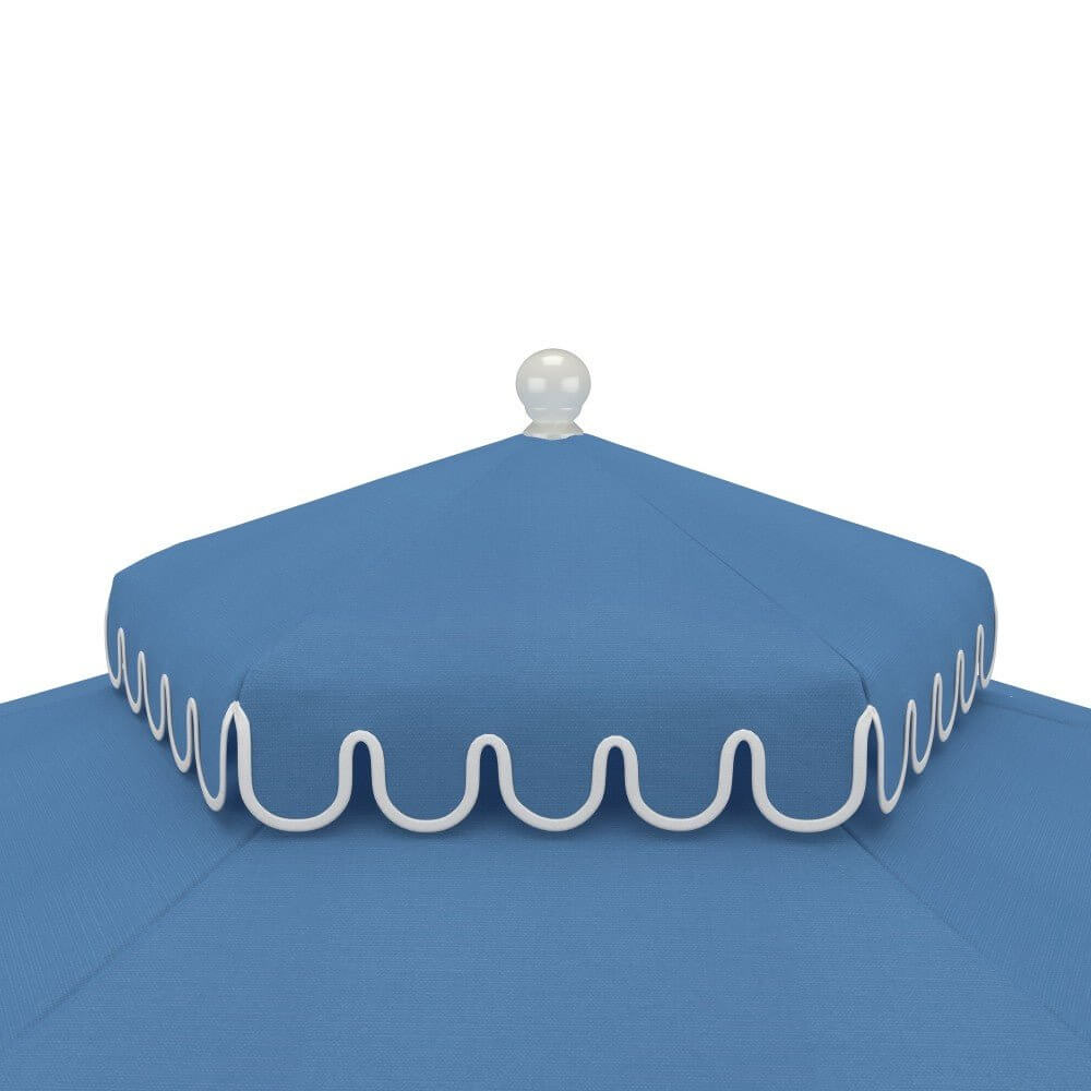 California Umbrella Terrace Series 9 FT Limited Edition Malibu Point Scallop Cut Dream House Edition Patio Umbrella LUNA906B174DT-5426-MPS-BND503016