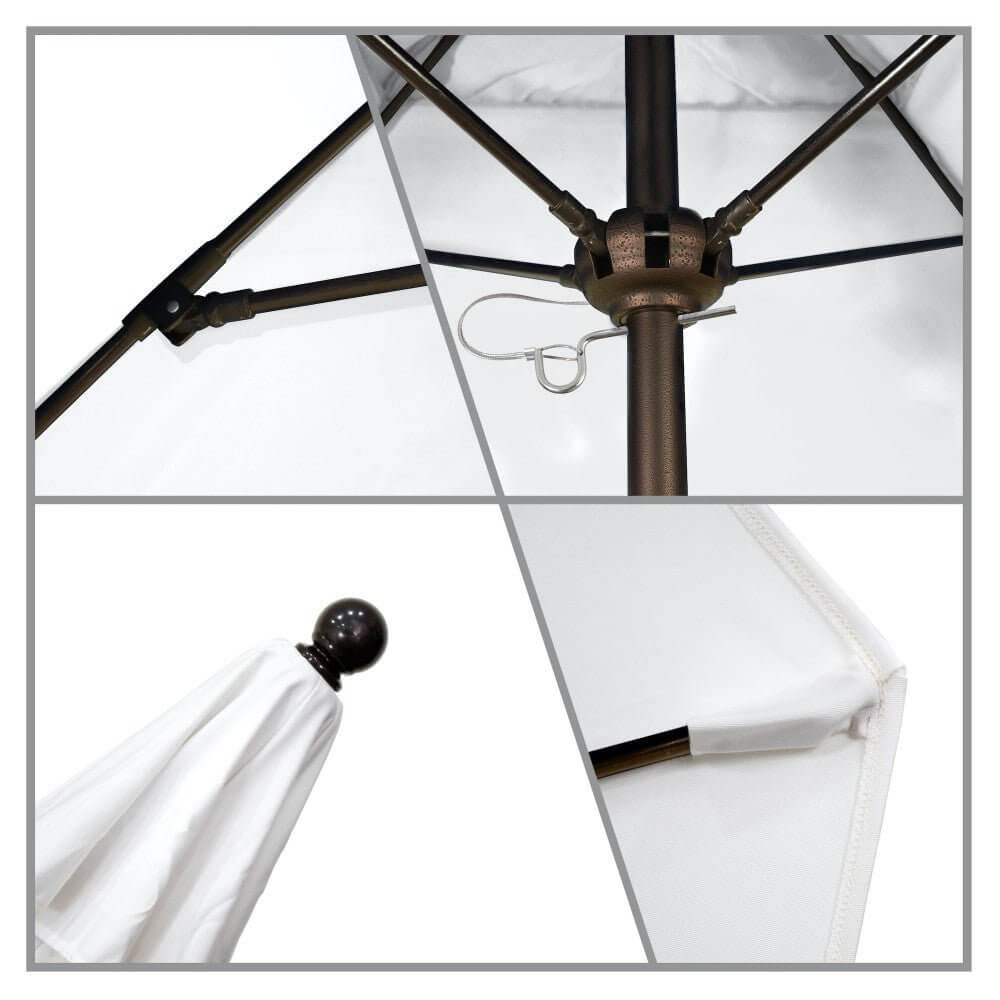 California Umbrella Venture Series 6 FT Square Commercial Patio Umbrella Quality Aluminum Construction With Push Lift and Fiberglass Ribs ALTO604