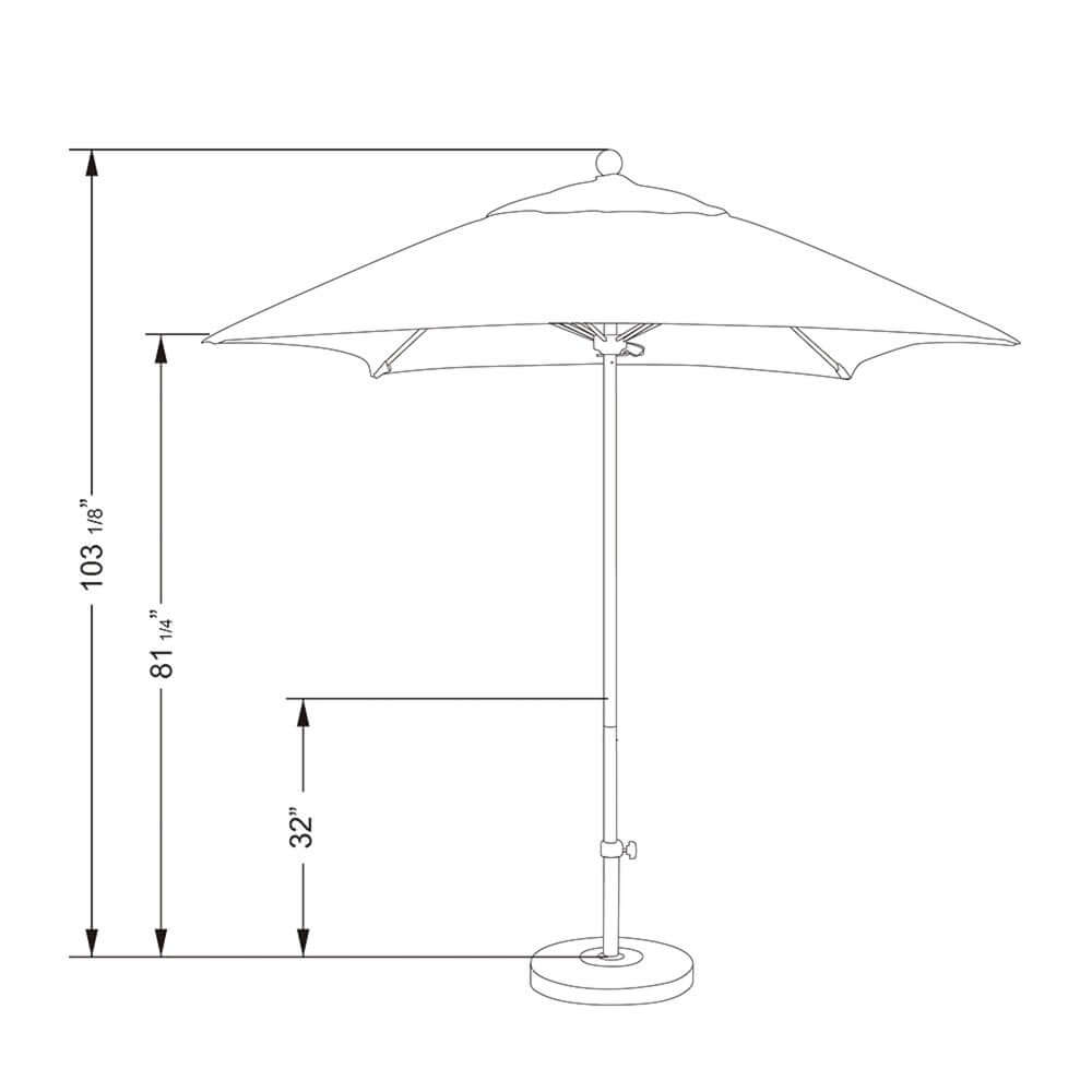 California Umbrella Venture Series 6 FT Square Commercial Patio Umbrella Quality Aluminum Construction With Push Lift and Fiberglass Ribs ALTO604