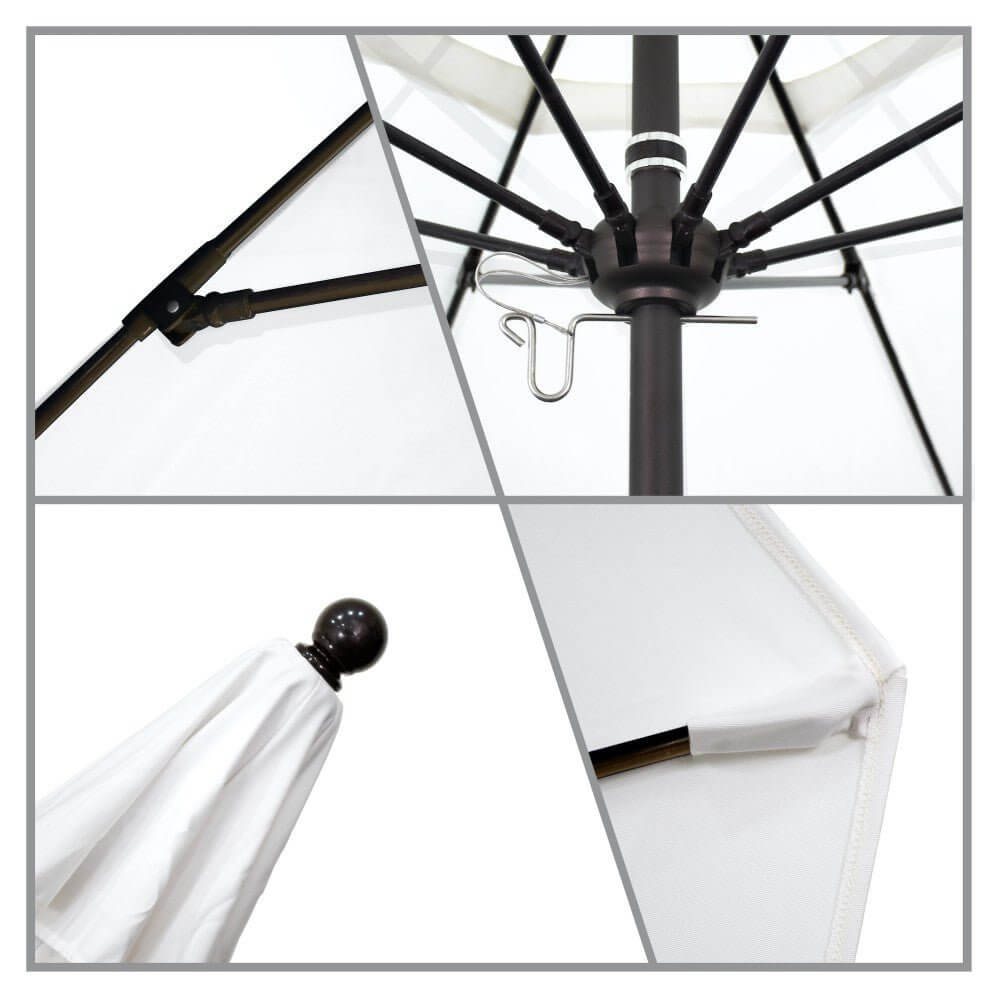 California Umbrella Venture Series 9 FT Commercial Patio Umbrella – Sturdy Aluminum Pole With Push Lift and Fiberglass Ribs ALTO908