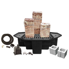 EasyPro Phoenix Fountain Column Kit - 18", 24" and 30" w/ 48" basin, 1000gph pump, plumbing and light rings HDS310KL