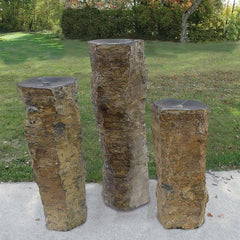 EasyPro Three Piece Large Polished Top Basalt Fountains - 32", 38" and 44" Tall HBR3DKN