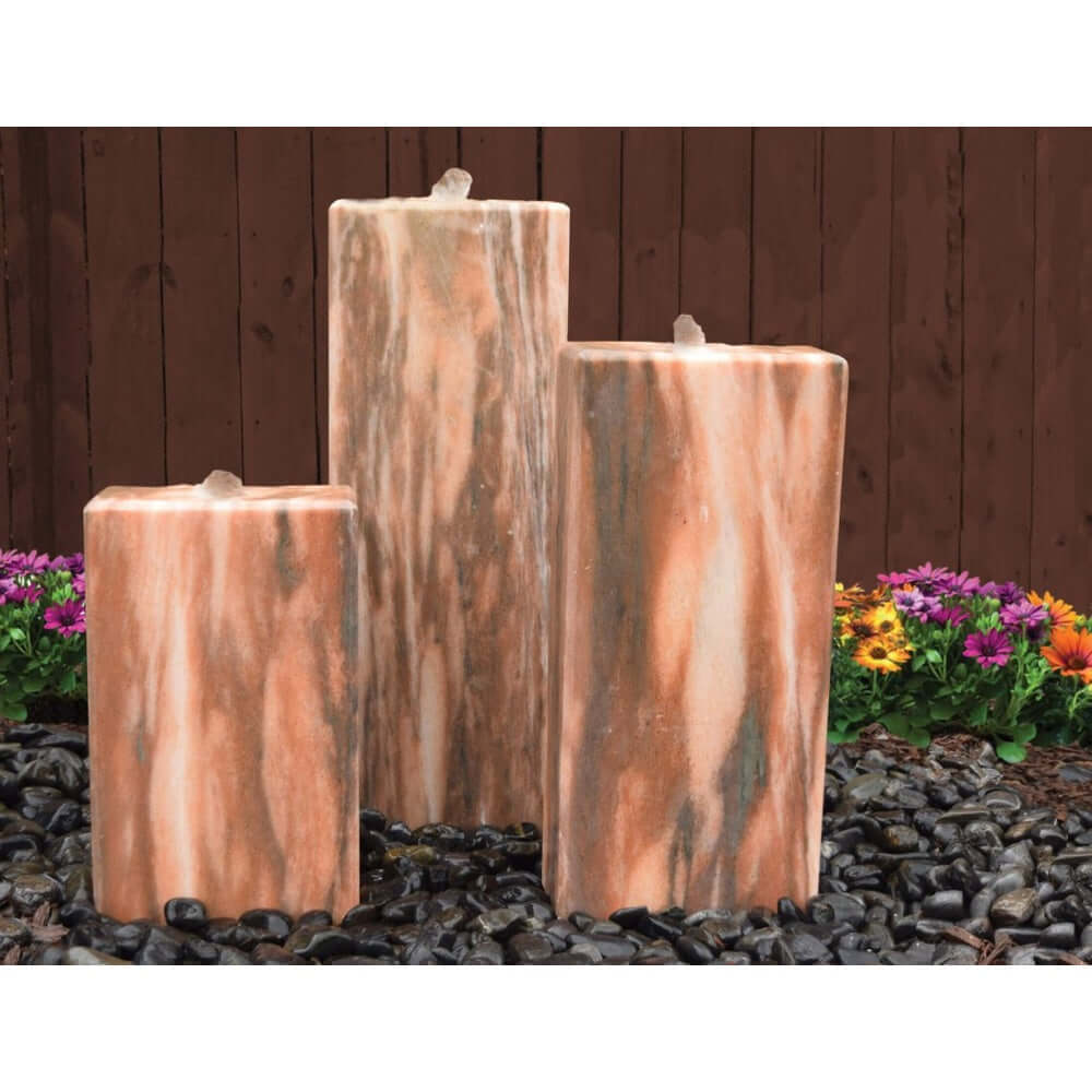 EasyPro Tranquil Décor - Designer Series - Moreno Fountain Column Kit - 18", 24" and 30" w/ 48" basin, 1000gph pump, plumbing and light rings HDS320KL