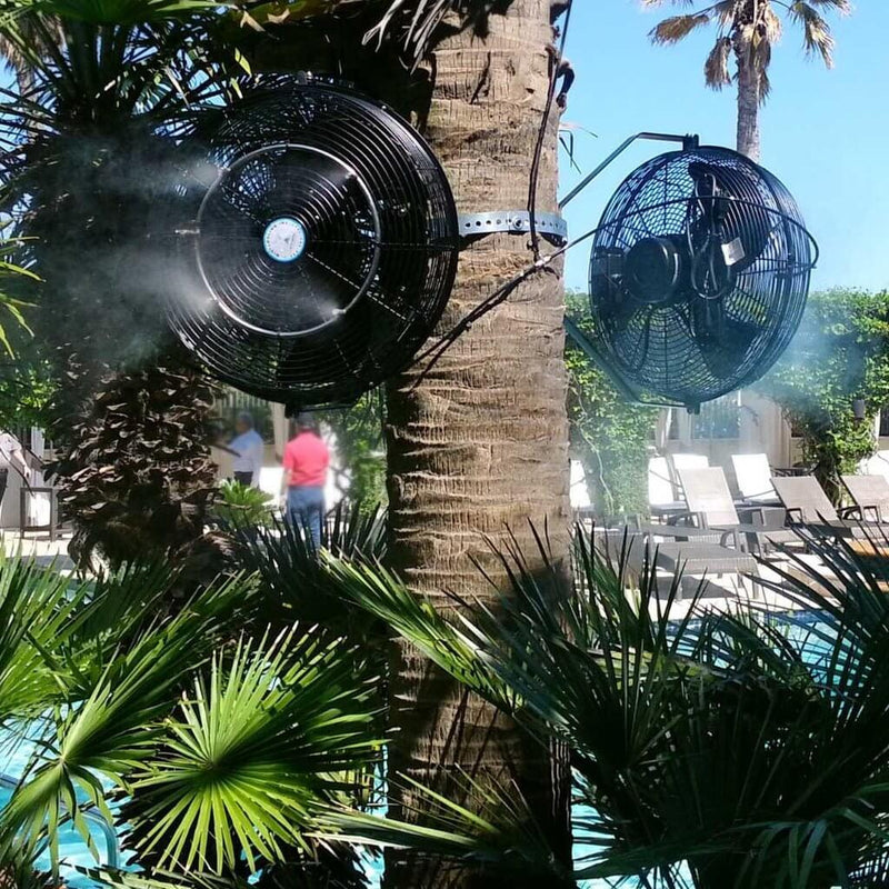 Mistcooling Misting Fan System - Outdoor Fan 18 Inch - High Pressure - With Stainless Steel Ring - Non Oscillating Outdoor Fan MC36120
