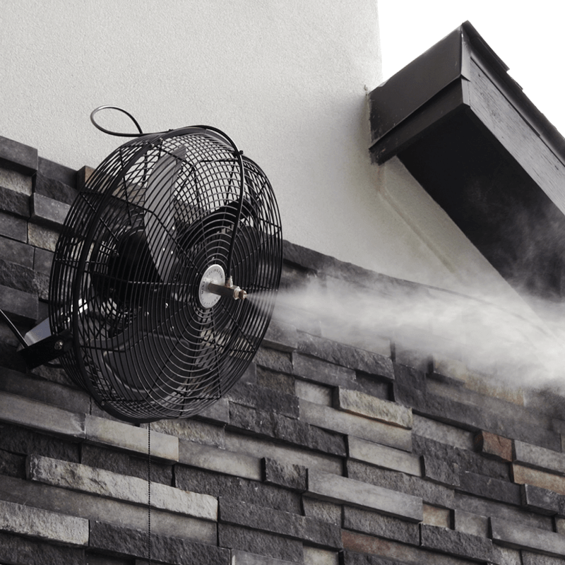 Mistcooling Patio Misting Fan - 18 Inch Patio Misting Fan - 1500 PSI Misting Pump - With Center Hub - Non Oscillating MC36130