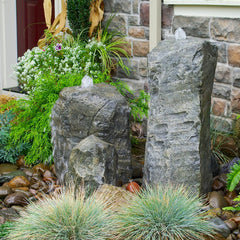 Blue Thumb Double Cascade Fountain with Accent Rock LA6150R