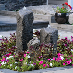 Blue Thumb Double Cascade Fountain with Accent Rock LA6150R