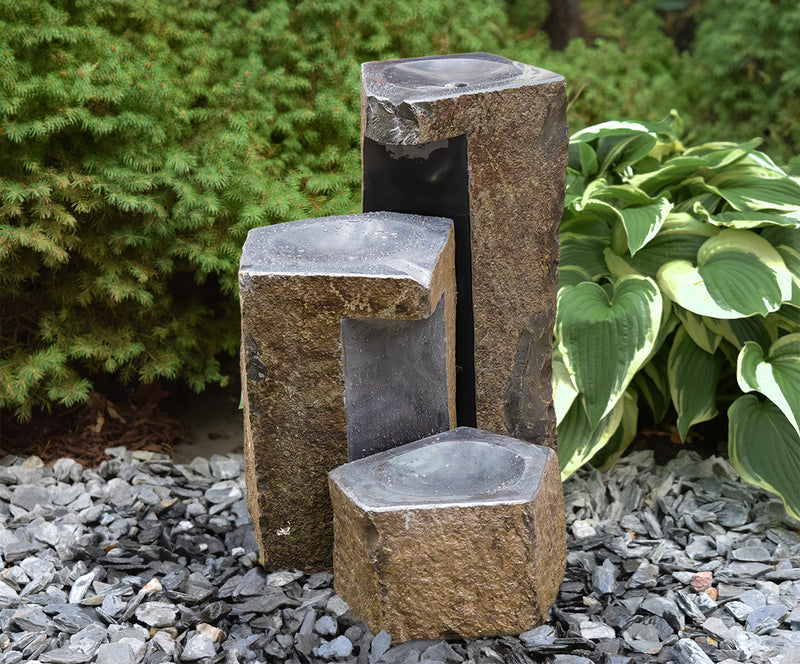 EasyPro Tranquil Décor - Tiered Basalt Fountain Trio Kit - 8