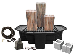 EasyPro Tranquil Décor - Designer Series - Moreno Fountain Column Kit - 18", 24" and 30"  w/ 48" basin, 1000gph pump, plumbing and light rings HDS320KL