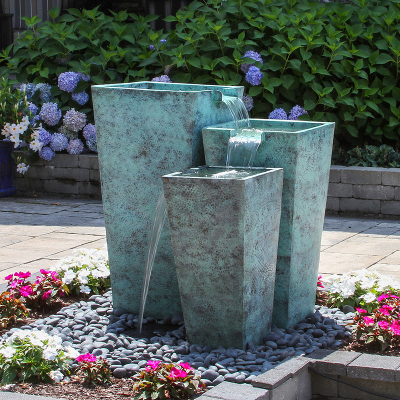 Blue Thumb Tapered Square Triple Fountain Urn Kit ABBSV3TK