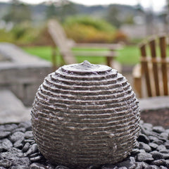 Blue Thumb Ribbed Sphere - Granite Fountain Kit ABGSR16K