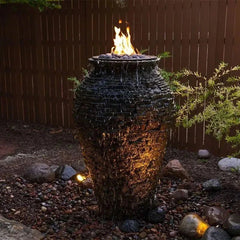 Aquascape Fire and Water Stacked Slate Urn – 55” H 140 CM 58114