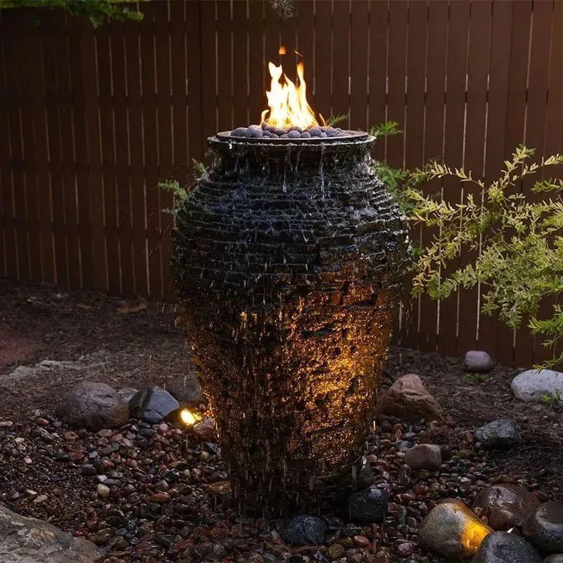 Aquascape Fire and Water Stacked Slate Urn – 55” H 140 CM 58114
