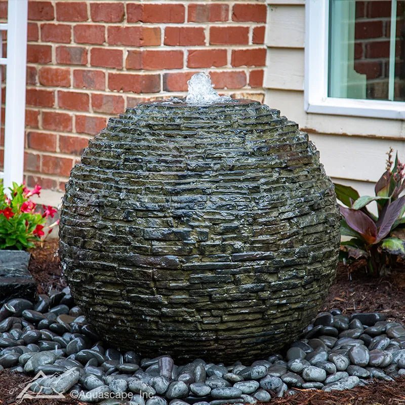Aquascape Stacked Slate Sphere Fountain Kit 32″ Dia 81 cm 78290