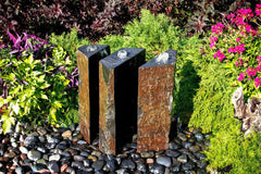 Blue Thumb Basalt Fountain Kit - Triple Split Polished 3 Piece ABBC915 Basalt Fountain Kit