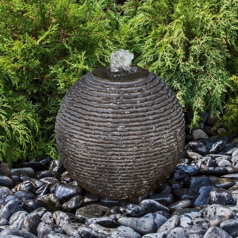 Blue Thumb Ribbed Black Sphere Fountain Kit ABGSR16BK