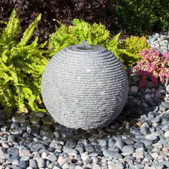 Blue Thumb Ribbed Sphere - Granite Fountain Kit ABGSR16K