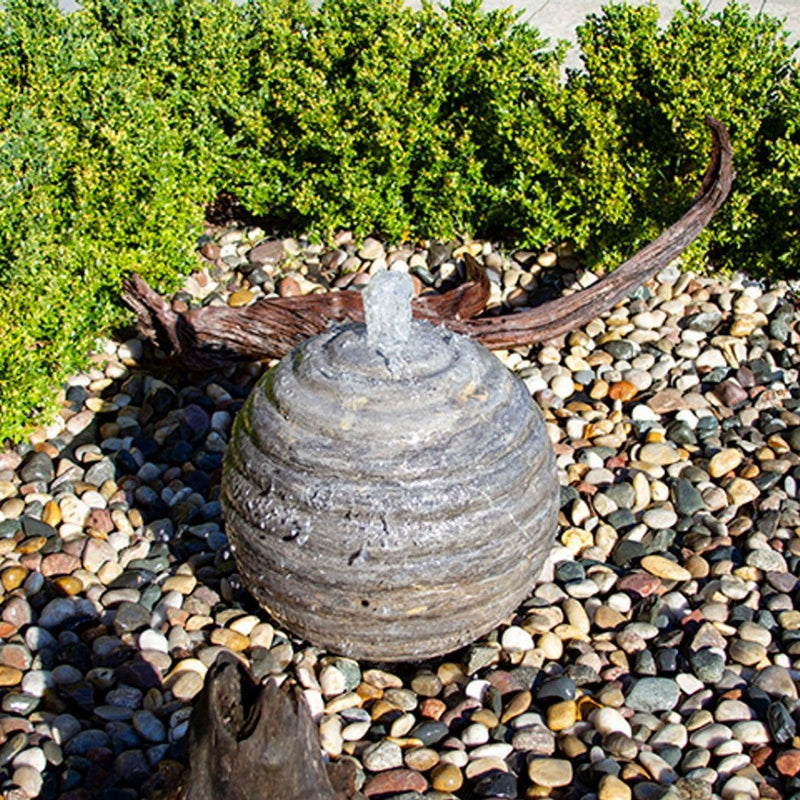 Blue Thumb Smooth Ribbed Limestone Sphere Fountain Kit ABART5016