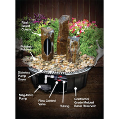Blue Thumb Triple Rustic Basalt Fountain Kit ABBC100