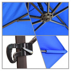 California Umbrella Cali Series 10 ft Square Patio Umbrella - Residential Grade with Side Tilt and Crank Lift CALI338