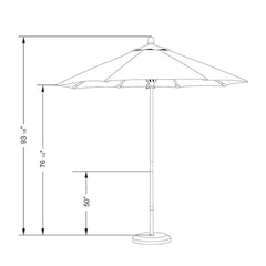 California Umbrella Grove Series 7.5 FT Commercial Patio Umbrella – Durable Hardwood Pole and Push Lift MARE758