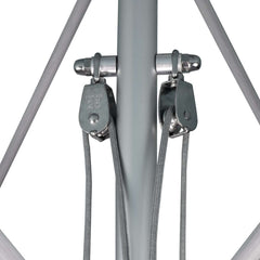 California Umbrella Newport Series 9 FT Round Commercial Patio Umbrella – Lightweight Aluminum Pole With Pulley Lift And Fiberglass Ribs AATF908AH