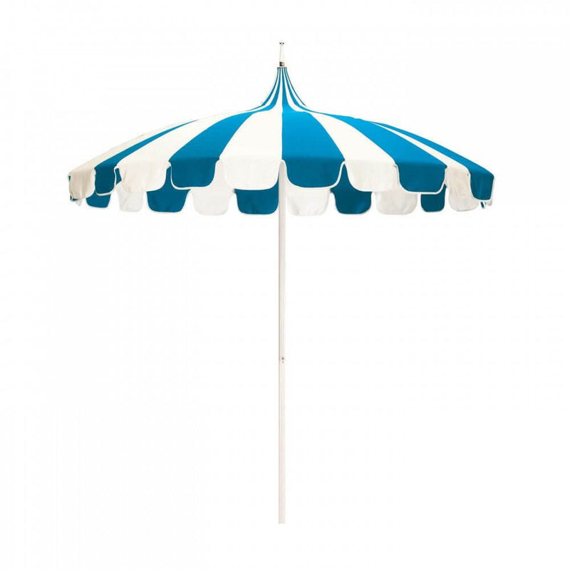 California Umbrella Pagoda Series 8.5 ft Residential Patio Umbrella - Elegant Pagoda Cut with Pacifica Canvas fabric and Push Lift SMPT852PACIFICA