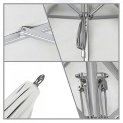 California Umbrella Rodeo Series 6 FT Square Commercial Patio Umbrella: Robust Aluminum Frame, Pulley Lift & Stainless Steel AAT604A