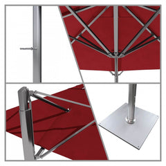 California Umbrella Solana Series 10 FT Square Commercial Cantilever Aluminum Patio Umbrella with Crank Lift SOLA338