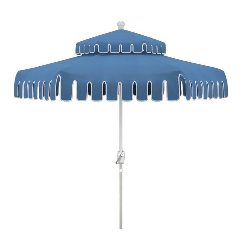 California Umbrella Terrace Series 9 FT Double Tier Residential Patio Umbrella with Crank Lift – Montecito Canyon Key Cut Dream House Edition LUNA906B174DT-MCK-DREAMHOUSE