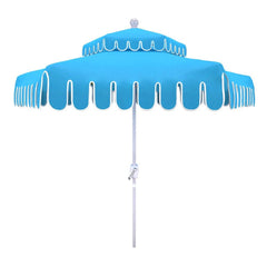 California Umbrella Terrace Series 9 FT Limited Edition Malibu Point Scallop Cut Dream House Edition Patio Umbrella LUNA906B174DT-5426-MPS-BND503016