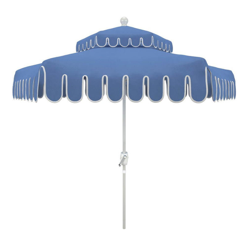California Umbrella Terrace Series 9 FT Limited Edition Malibu Point Scallop Cut Dream House Edition Patio Umbrella LUNA906B174DT-5426-MPS-BND503016