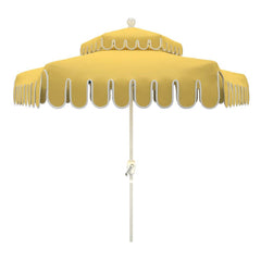 California Umbrella Terrace Series 9 FT Limited Edition Malibu Point Scallop Cut Dream House Edition Patio Umbrella LUNA906B174DT-5426-MPS-BND503016