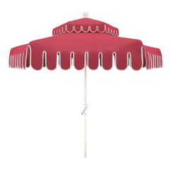 California Umbrella Terrace Series 9 FT Limited Edition Malibu Point Scallop Cut Dream House Edition Patio Umbrella LUNA906B174DT-5426-MPS-BND503016