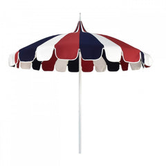 California Umbrella Tri-Color Pagoda Series 8.5 ft Residential Patio Umbrella - Patriotic Red, White, and Blue Pagoda Cut SMPT852174PD-5404-5439-5403-3AL-BND503016